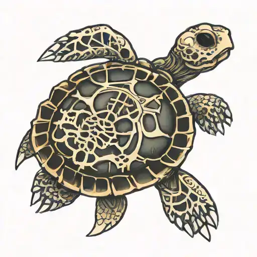 Trident Turtle Skeleton Holding