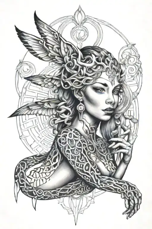 Alex Grey Tattoo Featuring Dark Twisted Nude Goddess