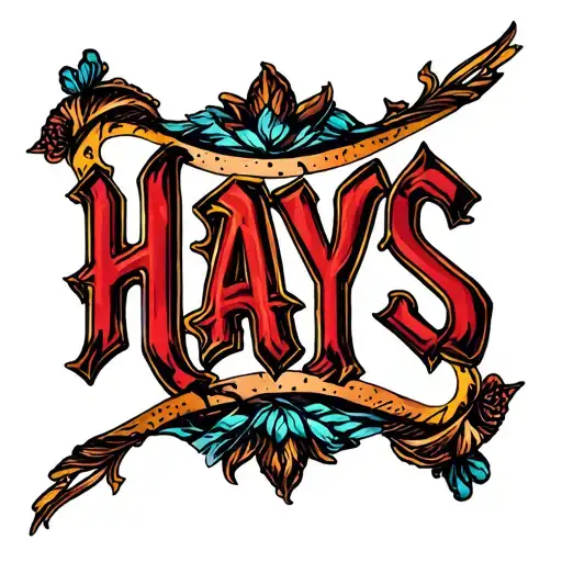 Word 'Hays' Written