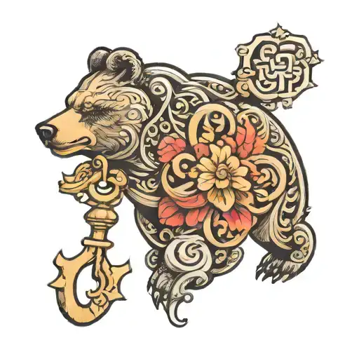 Bear Key Shape Antique