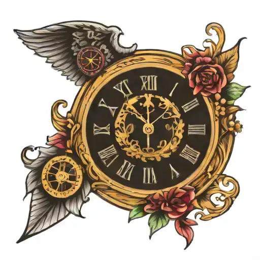 Half Roman On A Clock With Number