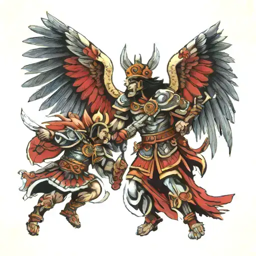 Conquistadoraztec Warrior Angel Fighting