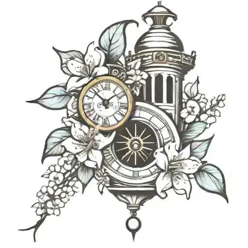 Jasmine Flower And Clock Tower