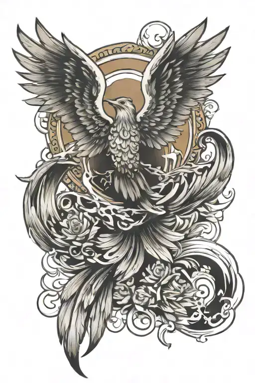 Angels Wings Spread With A Bird Flying