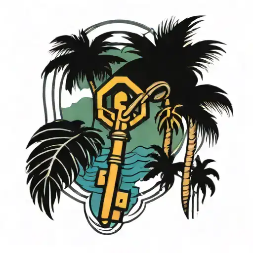 Key And Palm Tree