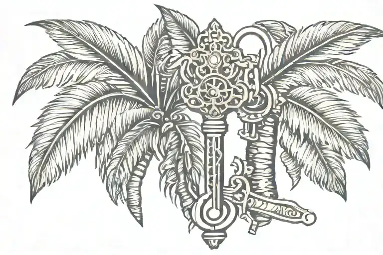 Key And Palm Tree