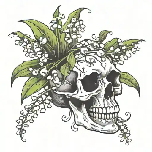 Lily Of The Valley Growing Out Of Cubone Skull