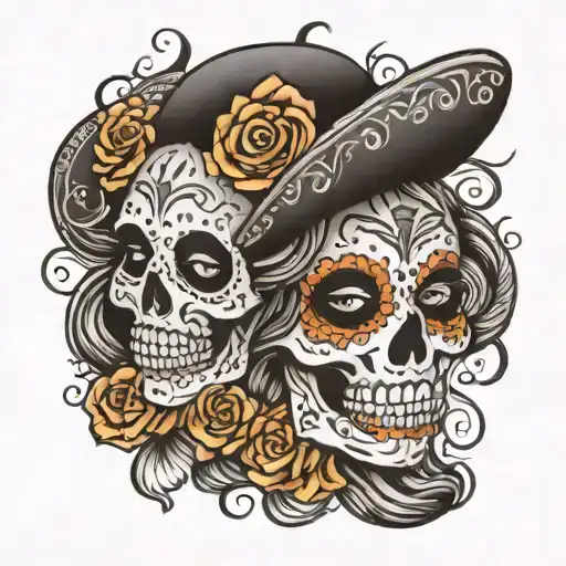 La Catrina Pretty Black And White