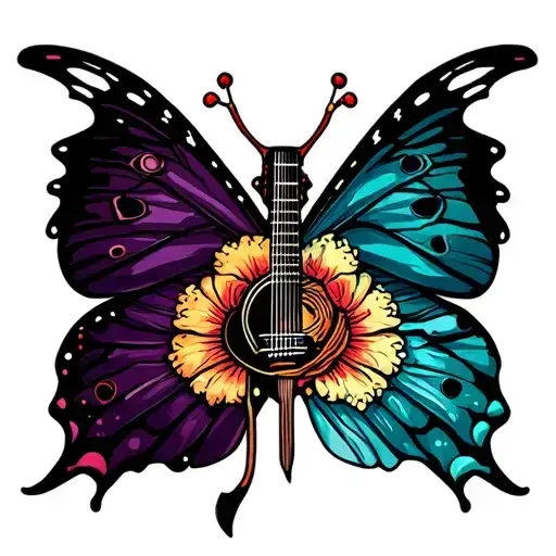 Half Butterfly Half Guitar