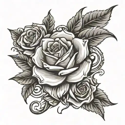 Name Tattoo With Rose Designs Wrapped