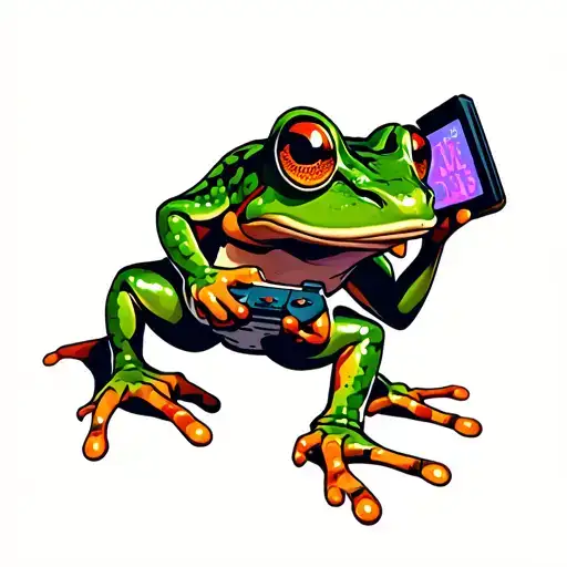 Frog Playing Video Games
