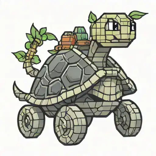 Simple Turtle Riding Minecraft Cart