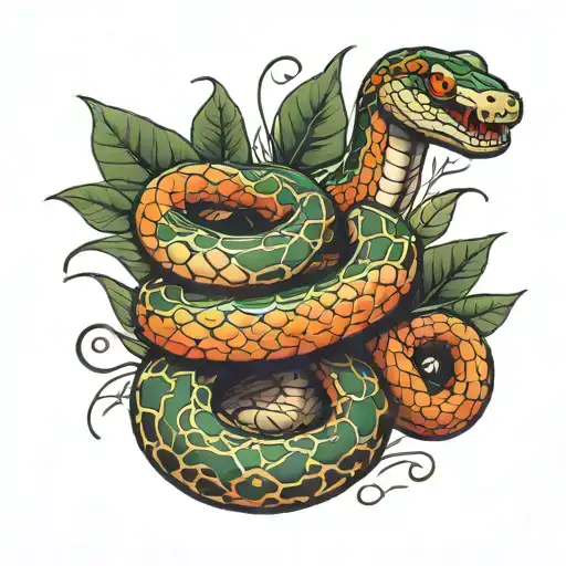 Snake Wrapped Around Leg