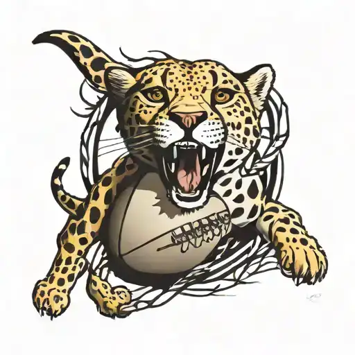 Cheetah Tearing Through A Football Goal
