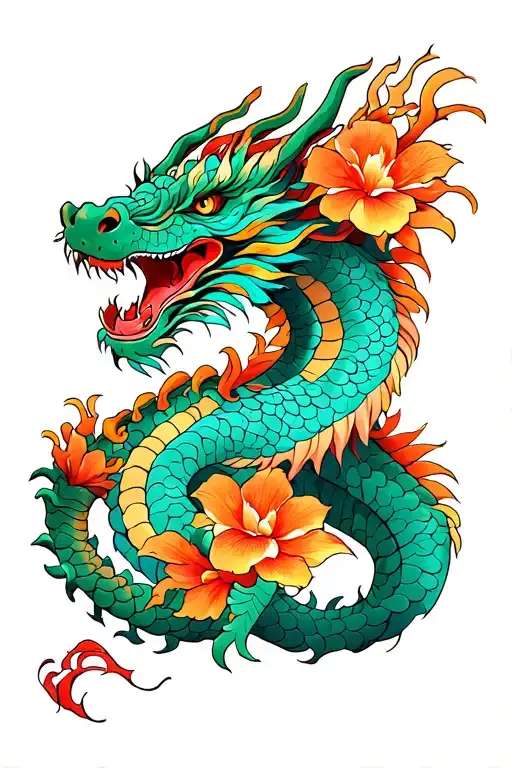Laos Flower Dragon Sleeve