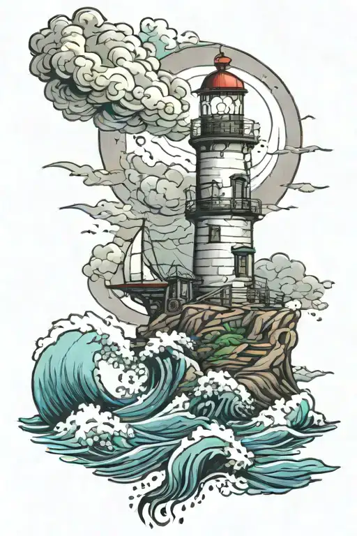 Lighthouse On The Coast In A Storm