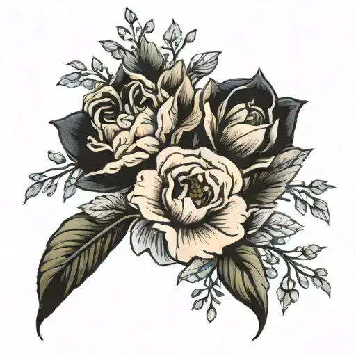 Bouquet Of Flowers With January March And November Birth Flowers