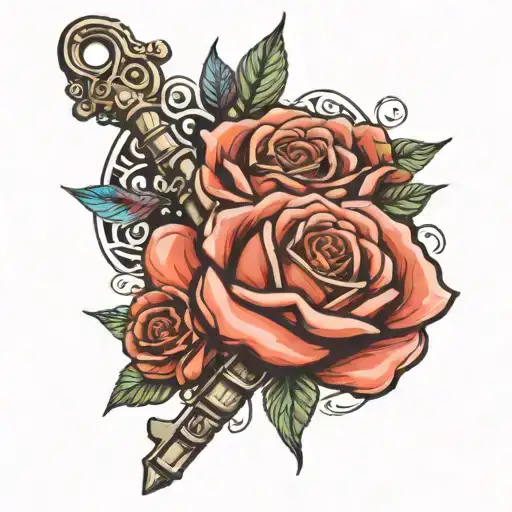 Key With Rose