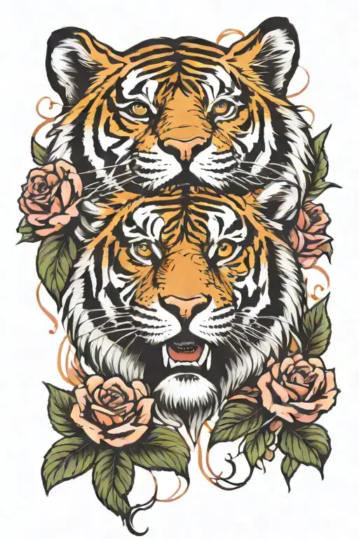 Tiger And Flowrrs