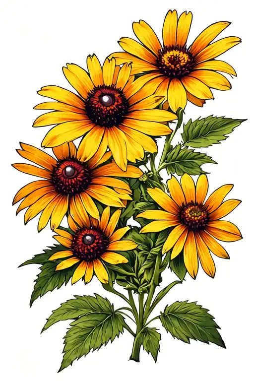 Black Eyed Susan Potentilla Echinacea