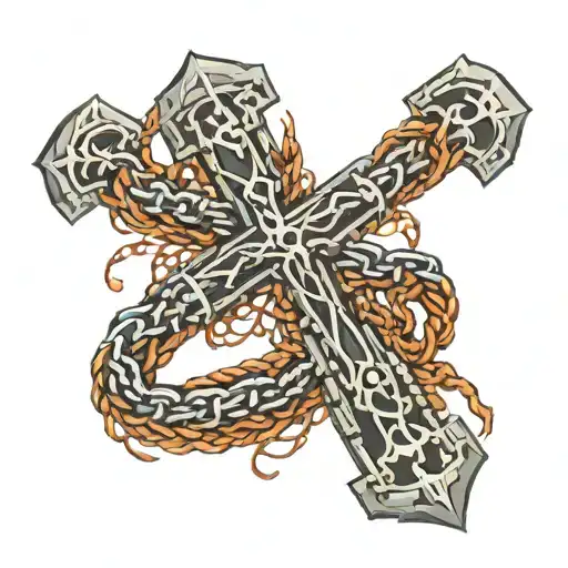 Cross With Broken Chains Wrapped