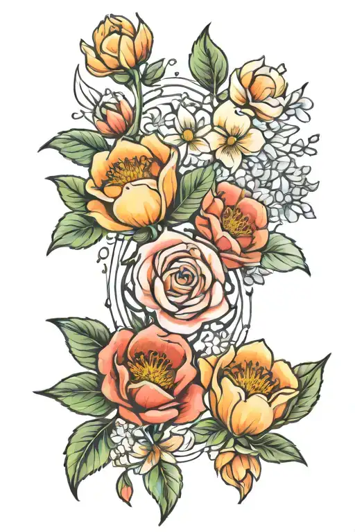 June And July Birth Flower Surrounded