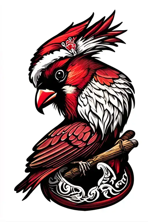 Cardinal Wearing A Santa