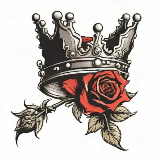 Princess Crown With Red Rose