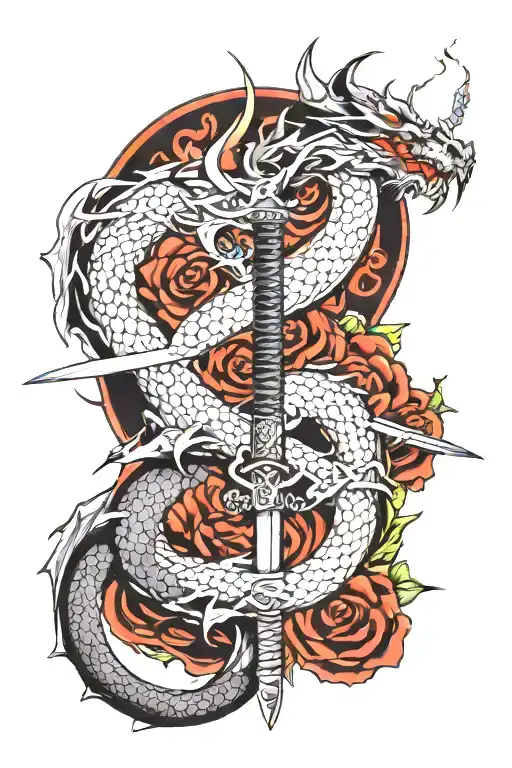 Dragon And Samurai Sword