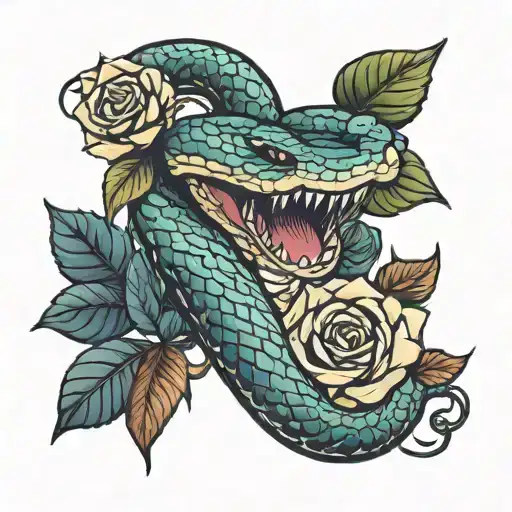 Snake And Roses