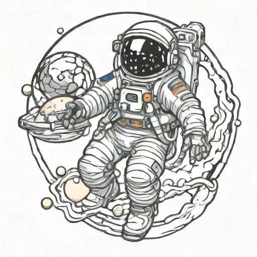 Astronaut Floating In Space