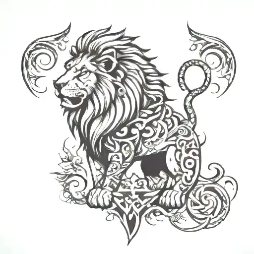 Lion And Tribal
