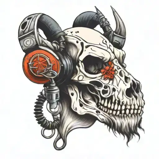 Deer Skull Wearing Headphones