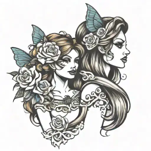 Mother Daughter Tattoo Design