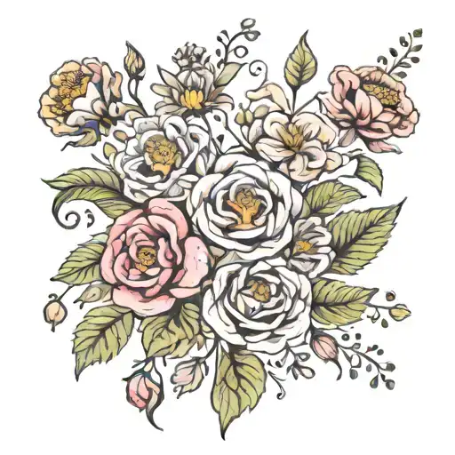 Feb Aug Sept Dec Birth Flowers Bouquet Made Entirely Of Flowers