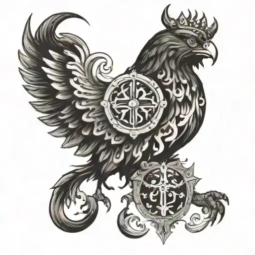 Black And White Tattoo Inspired By Portugal Conqueror