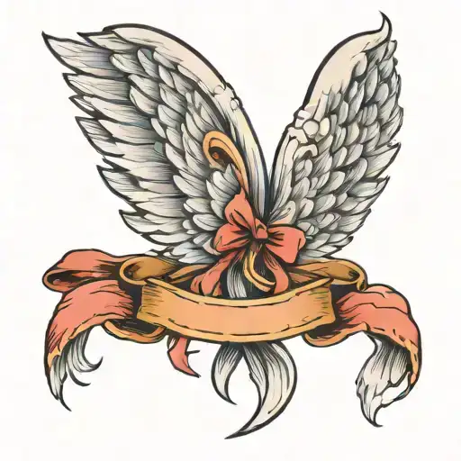Angel Wings With Ribbon