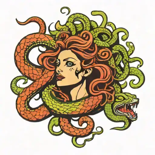 Mad Medusa With Snake Slithering