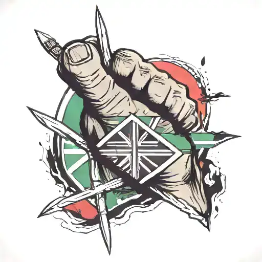 Fist Holding A Spear With Kenyan Flag In Background