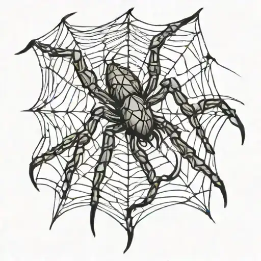 Spider Tangled Up In Web