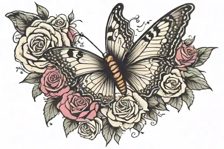 Butterfly And Rose