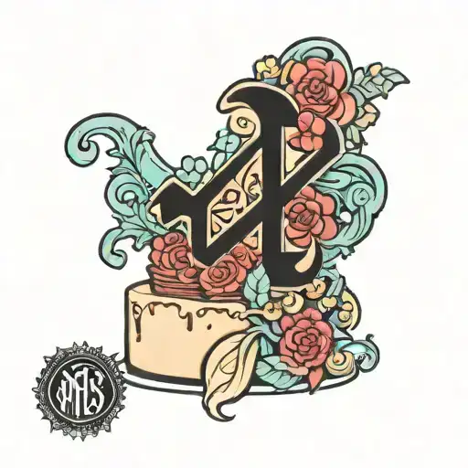 Cartoon Cake With Dws Initials