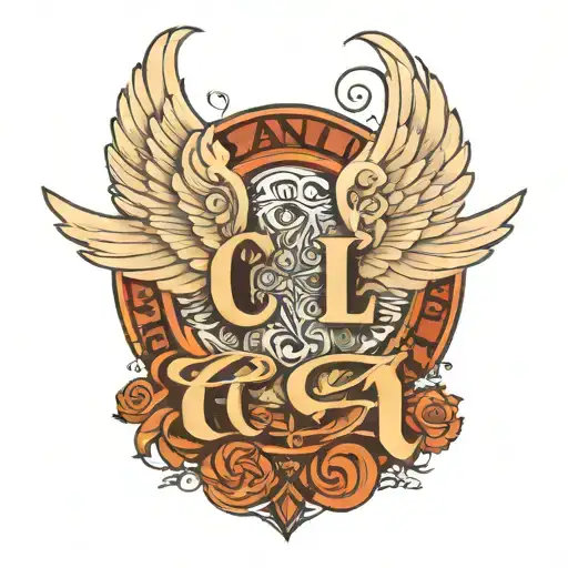 C And L With Angel Wings Coming Out Of The Letters