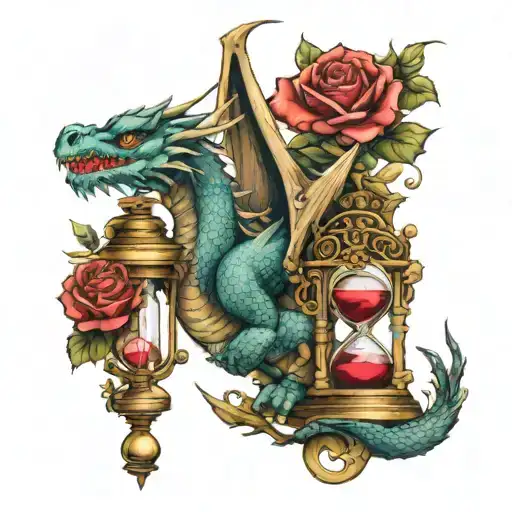 Dragon And Hourglass And Rose