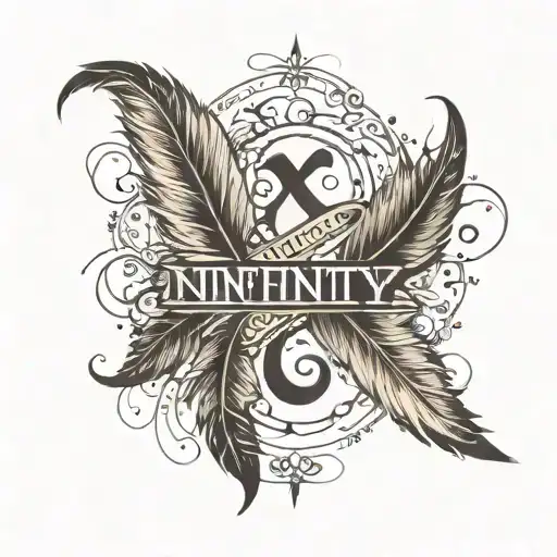 Infinity Sign With Feather And Names Dominic Natalia