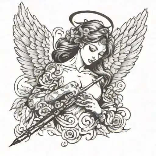 Angel Who Writes With A Pen Writing
