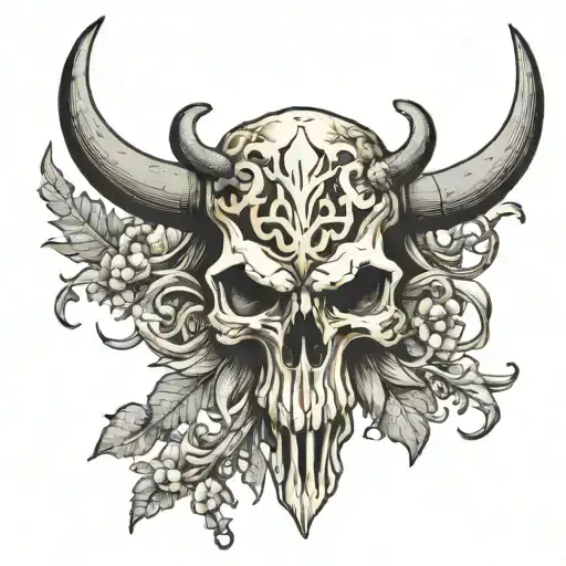 Ukraine Trident With European Bison Skull