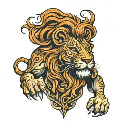 Lion Roaring On Chest