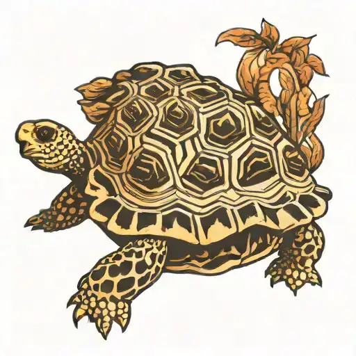 Indian Star Tortoise Walking