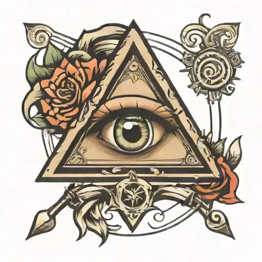 Eye In Triangle And Dagger Surrounded
